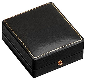 Antique Look Leatherette Pendant Box with Satin Inner Lid