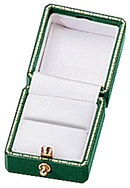 Antique Look Leatherette Single Ring Box with Satin Inner Lid