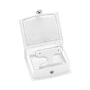 Lizard Skin Textured Leatherette French Clip Earring Box with White Interior