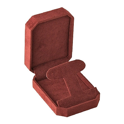 French Clip Earring Box Wrapped and Lined with Rich Nova Suede