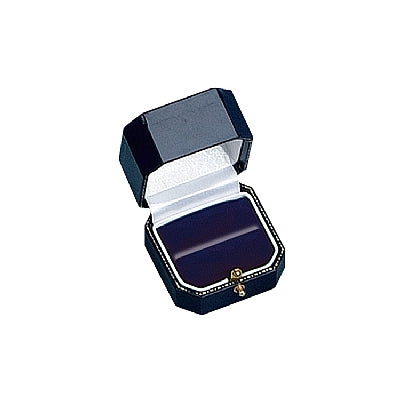 Leatherette Single Ring Box with Gold Accent and Matching Insert