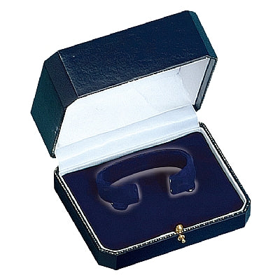 Leatherette Bangle Box with Gold Accent and Matching Insert