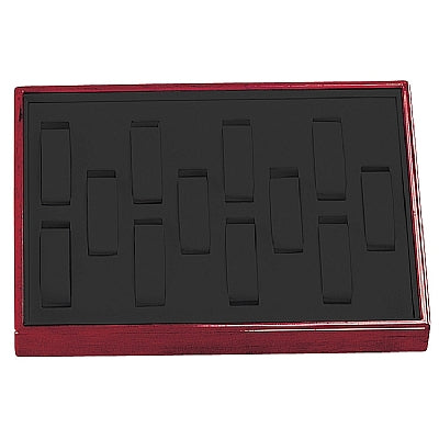 Leatherette and Genuine Wood Tray for 12 Watches