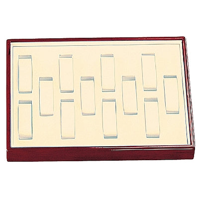 Leatherette and Genuine Wood Tray for 12 Watches