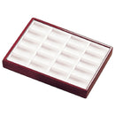 Mahogany Wooden Jewellery Display Tray with 25 Slots