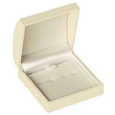 Paper Covered Cufflink Box with Gold Accent and White Interior