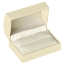 Paper Covered Double Ring Box with Gold Accent and White Interior