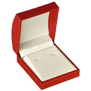 Paper Covered Hoop Earring Box with Gold Accent and White Interior