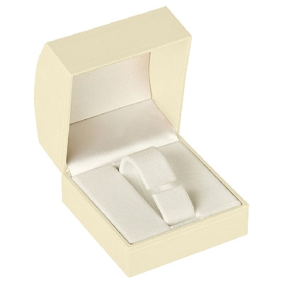 Paper Covered Bangle or Watch Box with Gold Accent and White Interior