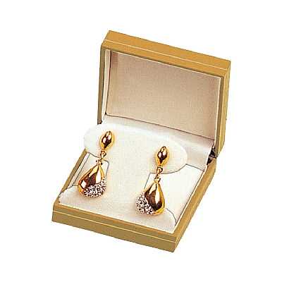 Paper Covered French Clip Earring Box with Gold Accent