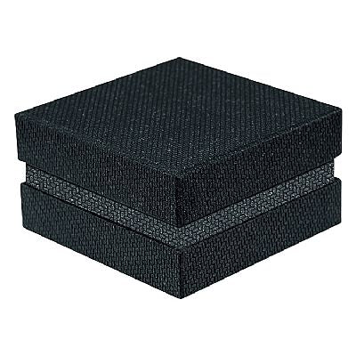 Textured Paper Covered Single Ring Box with White Interior