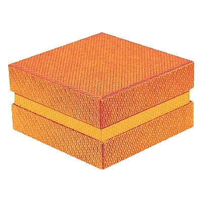 Textured Paper Covered Single Ring Box with White Interior