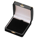 Leatherette Large Pendant Box with Gold Trim and Closure