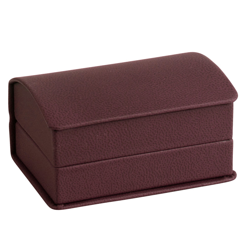Leatherette Double Ring Box Leatherette Interior with Matching Ribboned Packer