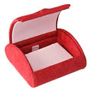 Suede Domed Earring or Pendant Box with White Suede Interior