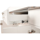 White Gloss Wood with Aluminum Frame Jewelry Display Showcase