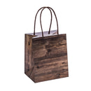 Woodgrain Print Bag with Twisted Paper Handles