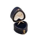 Leatherette Paper Covered  Heart Shaped Single Ring Box