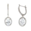 Ss Rh Ovl Halo Drop Clip Top Ear