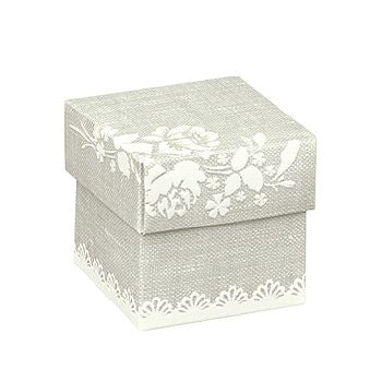 Silver and White Lace Confection Boxes