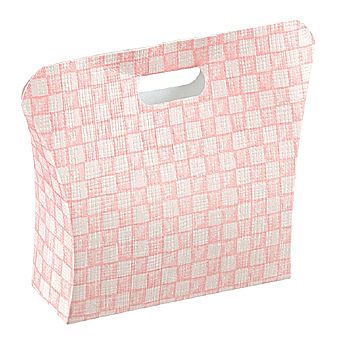 Pink and White Checked Linen Confection Boxes