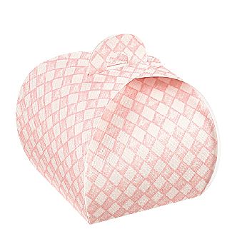 Pink and White Checked Linen Confection Boxes