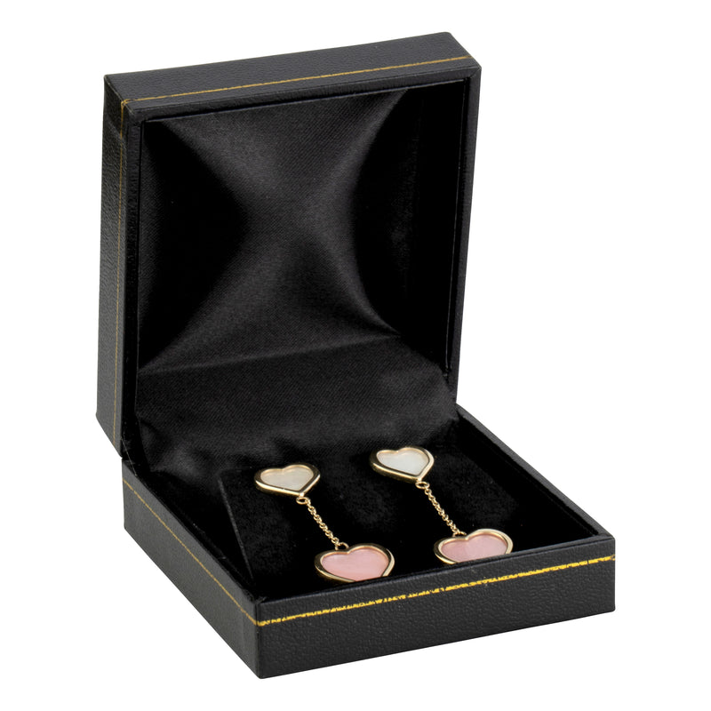 Paper Covered Clip Earring Box with Gold Accent