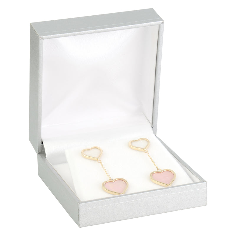Paper Covered Clip Earring Box with Gold Accent
