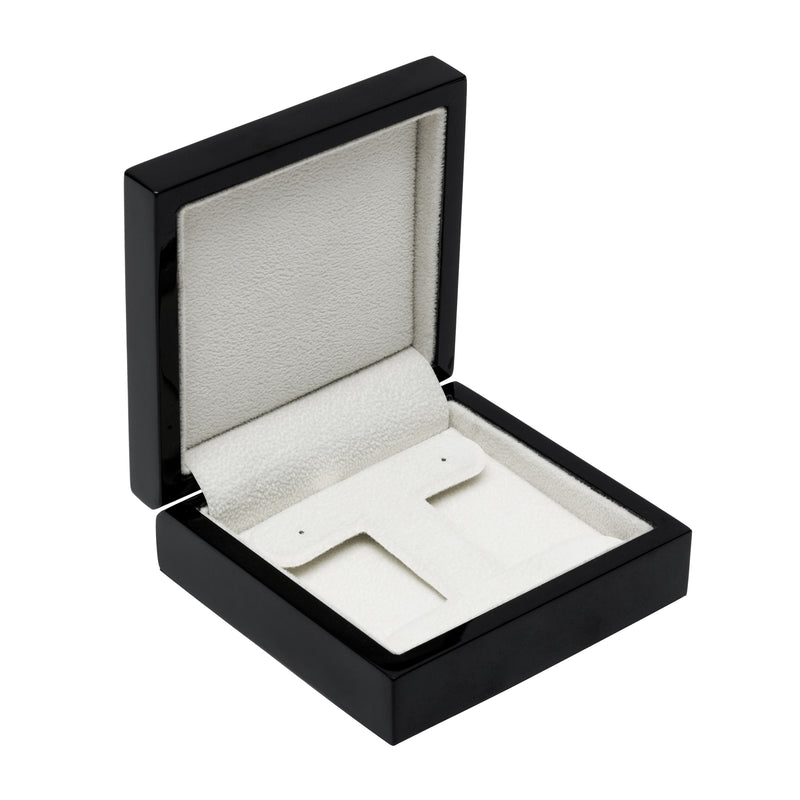 Black Piano French Clip Earring-Pendant Box (Reversible Pad)