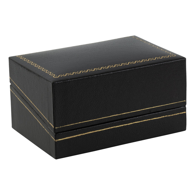 Paper Covered Double Ring Box with Gold Accent