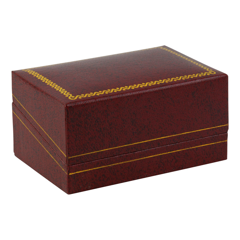 Paper Covered Double Ring Box with Gold Accent