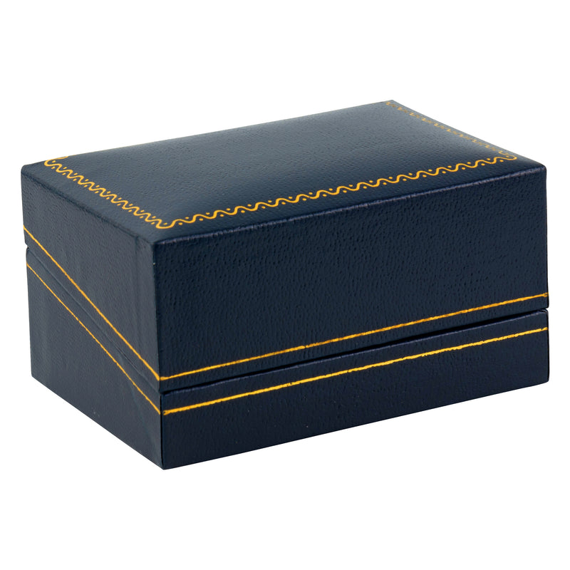 Paper Covered Double Ring Box with Gold Accent