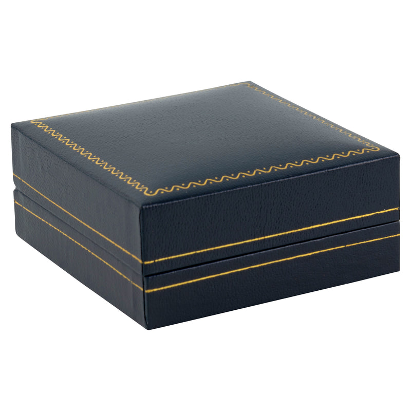 Paper Covered Hoop Earring Box with Gold Accent