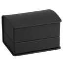 Leatherette Double Ring Box Leatherette Interior with Matching Ribboned Packer