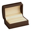 Leatherette Double Ring Box Leatherette Interior with Matching Ribboned Packer