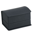 Leatherette Double Ring Box Leatherette Interior with Matching Ribboned Packer