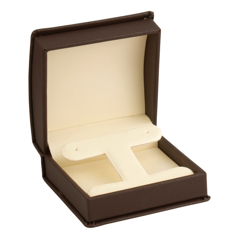Leatherette Clip Earring Box Leatherette Interior with Matching Ribboned Packer