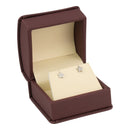Leatherette Single Earring Box Leatherette Interior with Matching Ribboned Packer