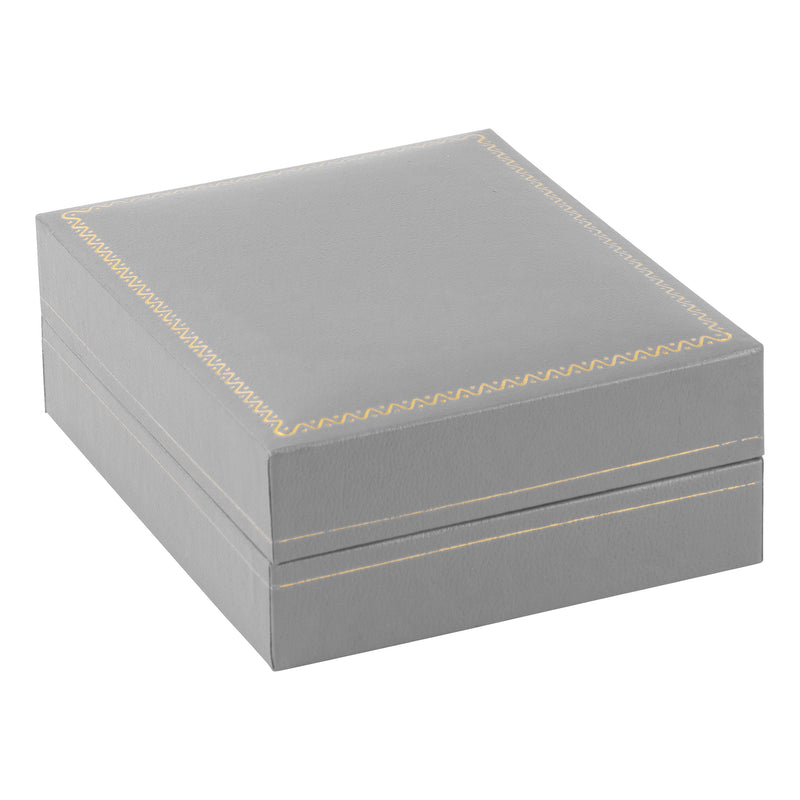 Paper Covered Large Pendant Box with Gold Accent