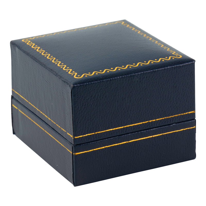Paper Covered Single Earring Box with Gold Accent
