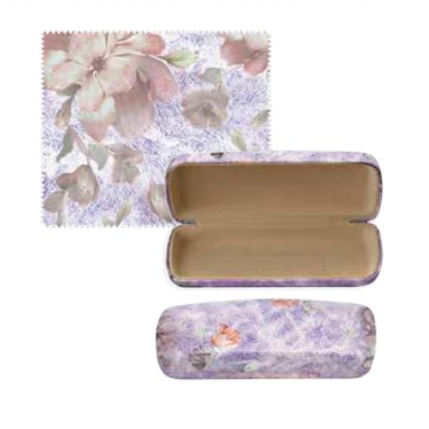 Floral Eyewear Case with Coordinating Cloth