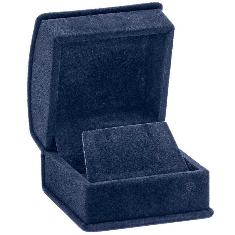 Suede Single Earring Box with Matching Interior with Ribboned Packer