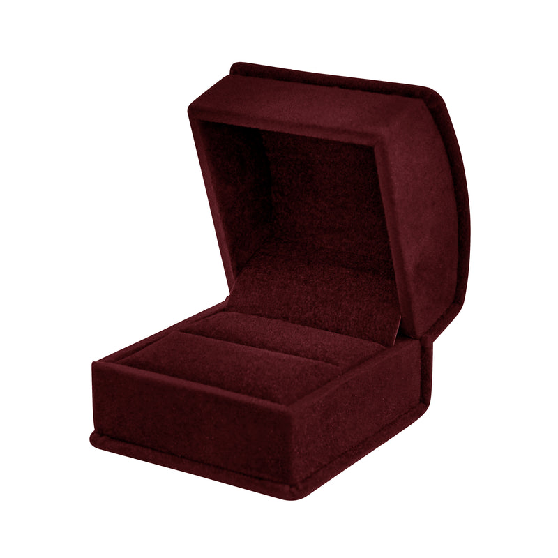 Suede Single Ring Box with Matching Interior with Ribboned Packer