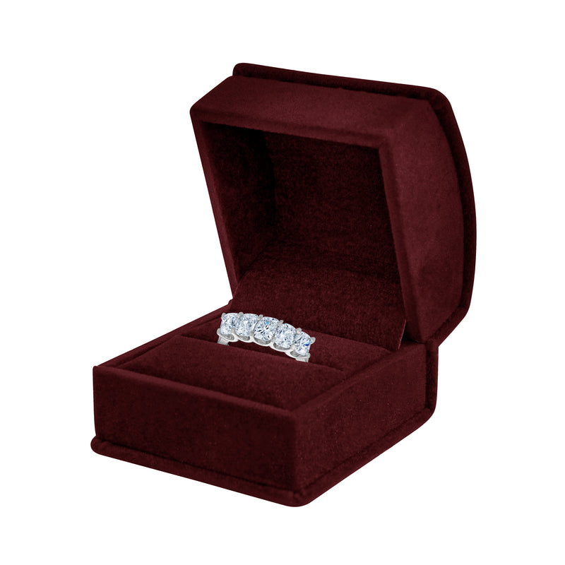 Suede Single Ring Box with Matching Interior with Ribboned Packer