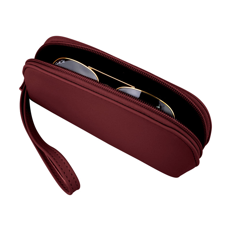 Luxury Zipped Leatherette Case with Additional Pouch