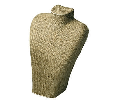 Jute Sack Covered Neck Jewelry Display