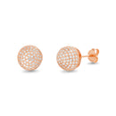 Silver CZ Pave 10 Mm Ball Post Earring