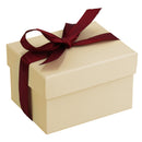 Black Piano Double Ring Box with Ribboned Packer