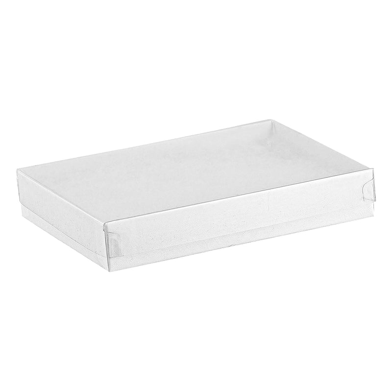 White Cotton Filled Cardboard Boxes with Clear Lid