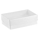 White Cotton Filled Cardboard Boxes with Clear Lid